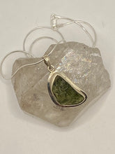 Load image into Gallery viewer, Moldavite Pendant w/ 20in Snake Chain