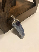 Load image into Gallery viewer, Blue Kyanite Amethyst Crystal Point Pendant
