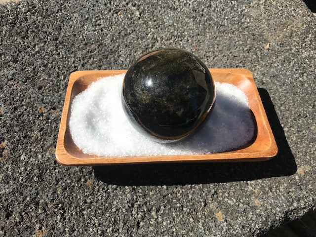 Golden Sheen Obsidian Sphere Large