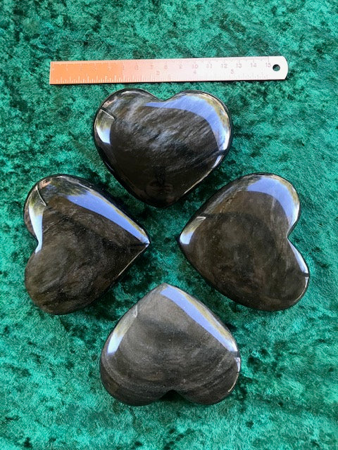 Golden Sheen Obsidian Heart Large