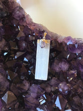 Load image into Gallery viewer, Selenite and Amethyst Pendant

