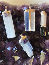 Load image into Gallery viewer, Selenite and Amethyst Pendant
